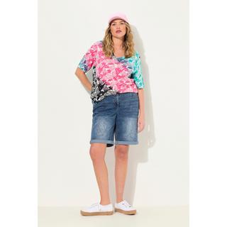 Ulla Popken Mandy Motif Palmiers Jambe Large Capri  