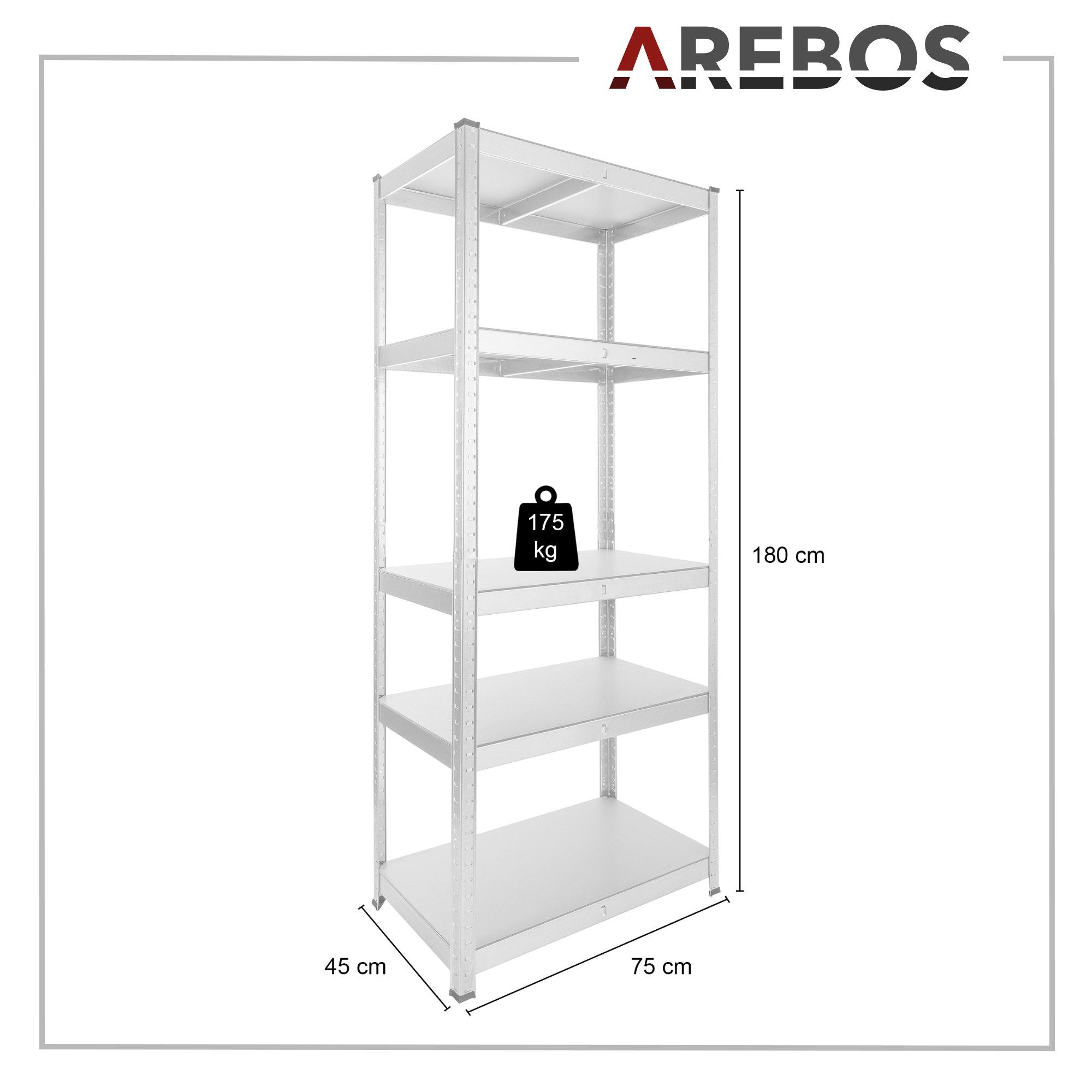 Arebos 2x Scaffali per carichi pesanti 875kg  