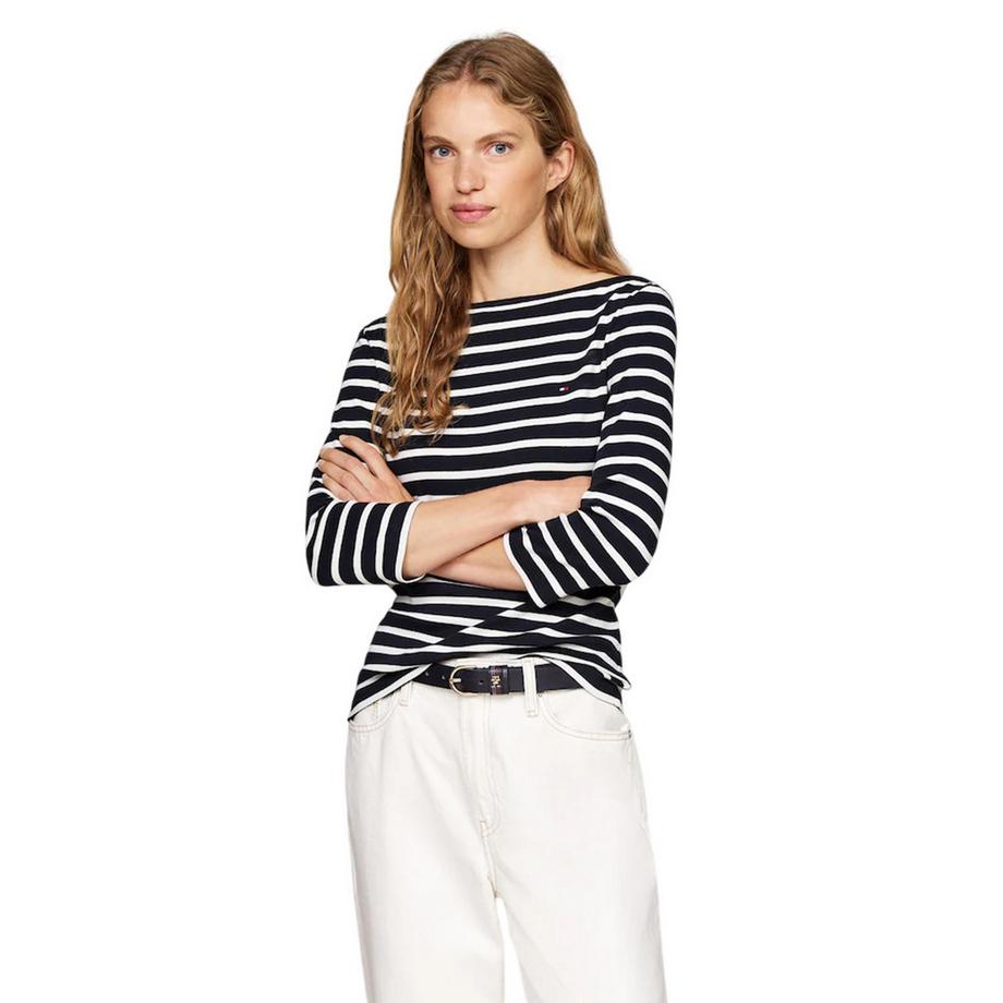 TOMMY HILFIGER  T-Shirt, Ubootausschnitt , Schmal 