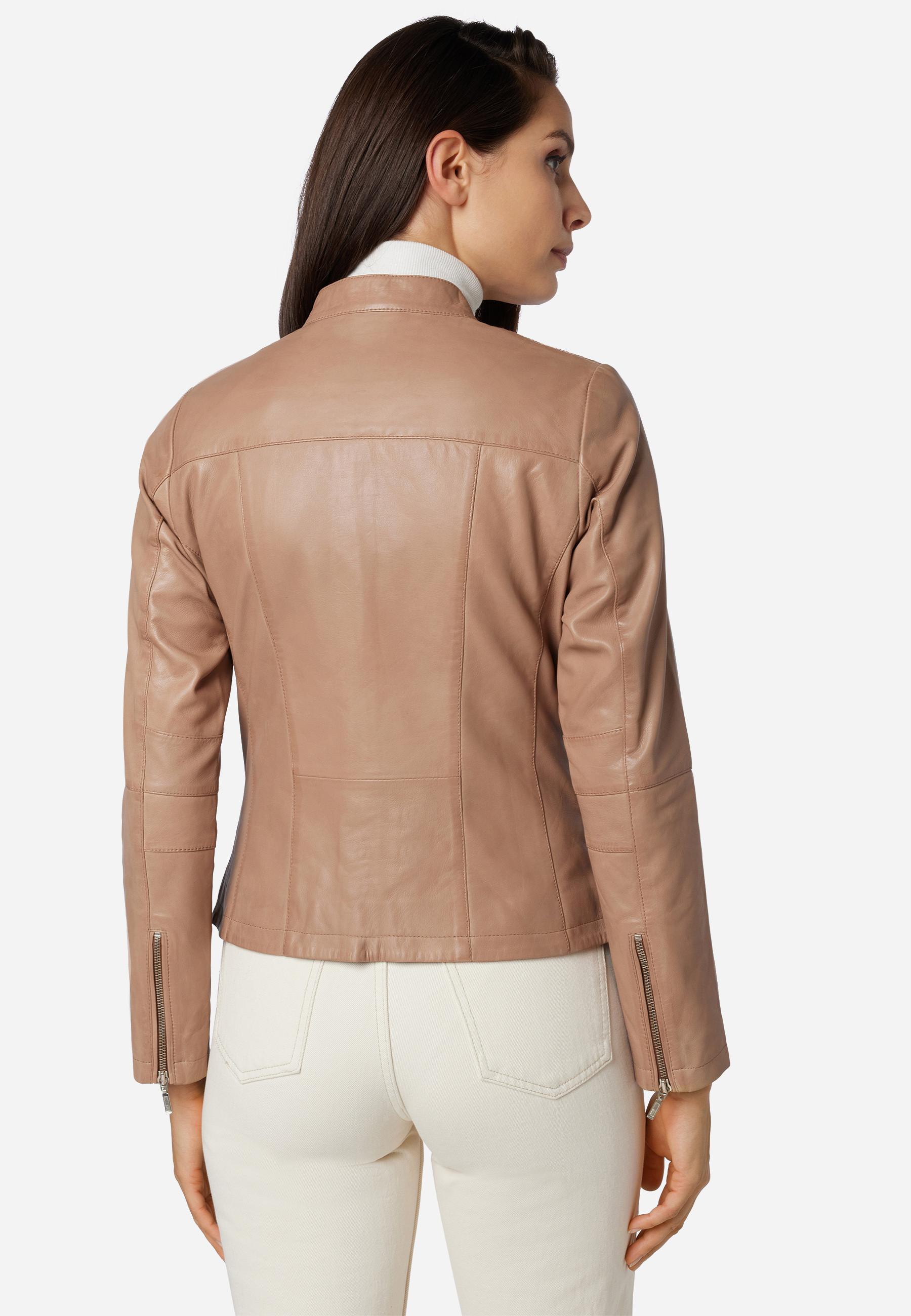 RICANO  Veste en cuir s Abigale, style classique en cuir d'agneau ultra doux 