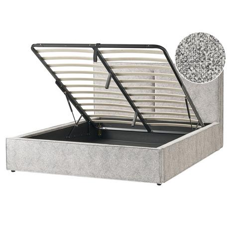 Beliani Letto contenitore en velluto elasticizzato Scandinavo MOISSAC  