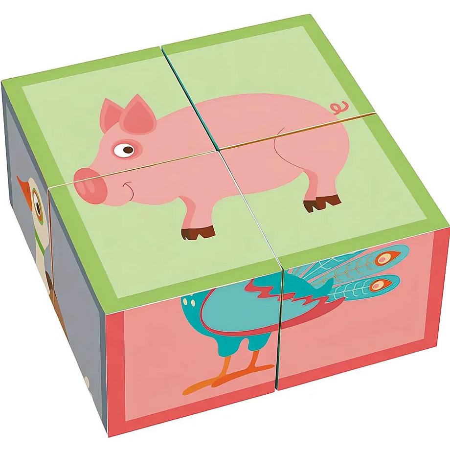 Scratch  Puzzle Würfelpuzzle Bauernhof (4Teile) 