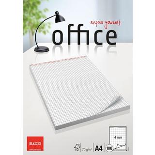 elco ELCO Notizblock kariert 4mm A4 74425.17 weiss, 70gm2 100 Blatt  