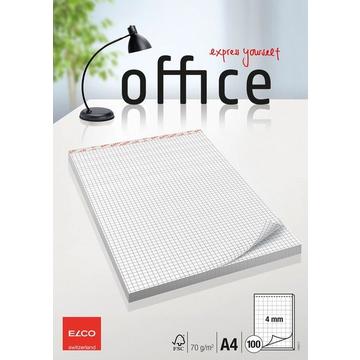 ELCO Notizblock kariert 4mm A4 74425.17 weiss, 70gm2 100 Blatt