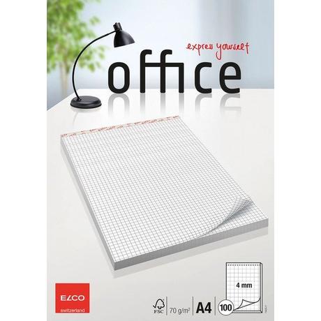 elco ELCO Notizblock kariert 4mm A4 74425.17 weiss, 70gm2 100 Blatt  