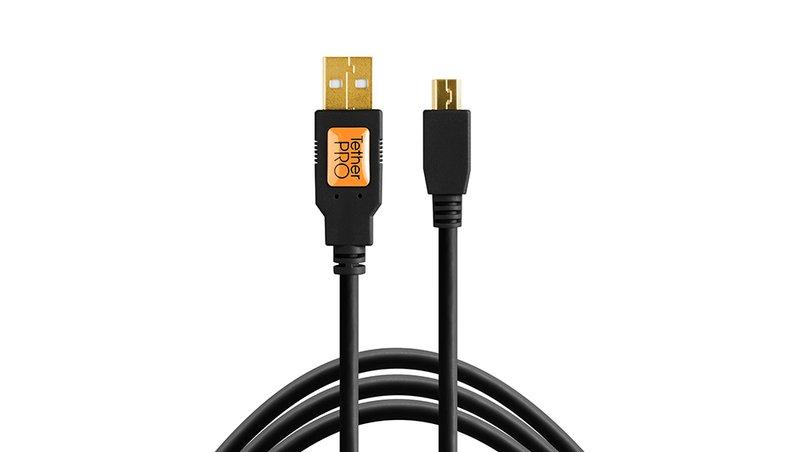 Tether Tools  Tether Tools CU5450 USB Kabel 4,6 m USB 2.0 USB A Mini-USB B Schwarz 