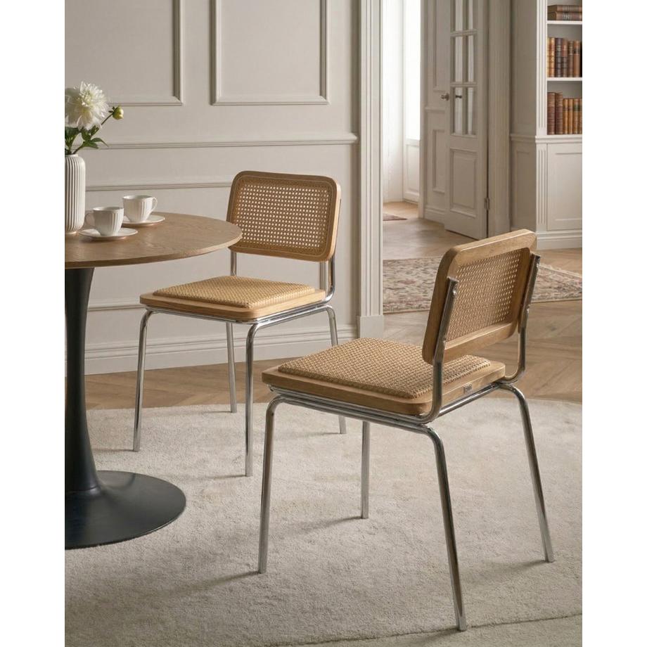 Beliani Esszimmerstuhl 2er Set aus PE Rattan Boho CORVALLIS  