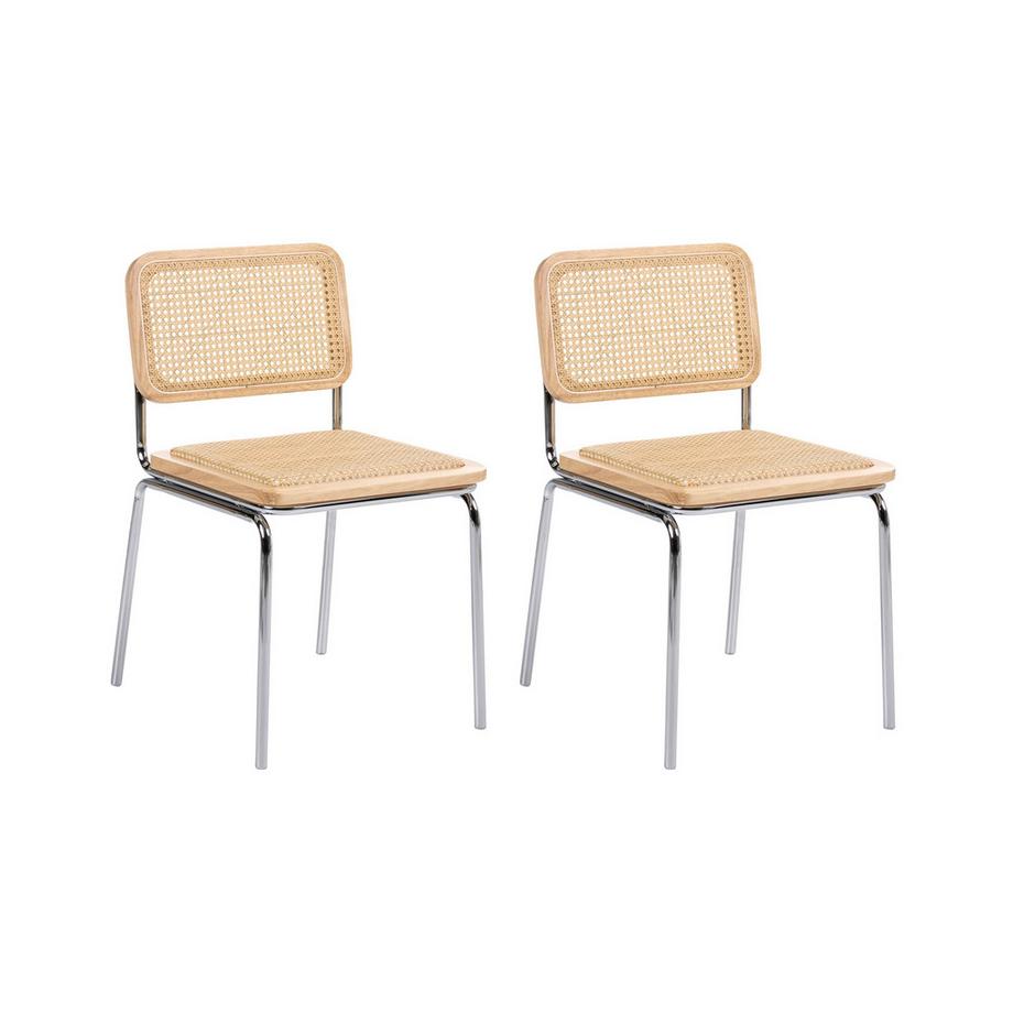 Esszimmerstuhl 2er Set aus PE Rattan Boho CORVALLIS