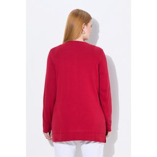 Ulla Popken Twinset Cardigan Girocollo Maniche Lunghe Cotone Pima  