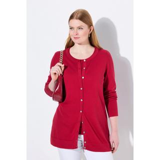 Ulla Popken Twinset Cardigan Girocollo Maniche Lunghe Cotone Pima  