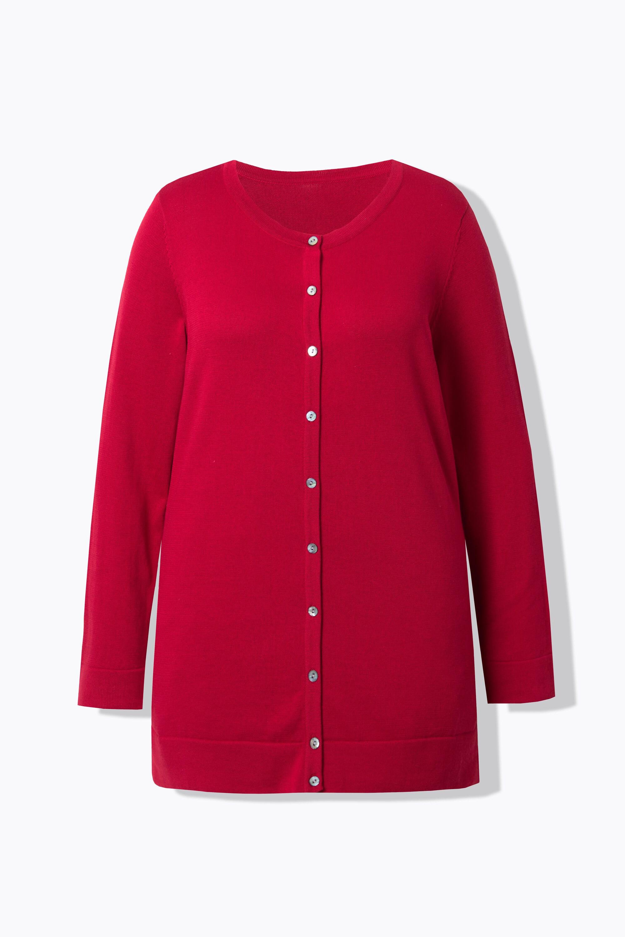 Ulla Popken Twinset Cardigan Girocollo Maniche Lunghe Cotone Pima  