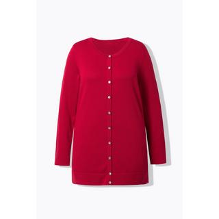 Ulla Popken Twinset Cardigan Girocollo Maniche Lunghe Cotone Pima  