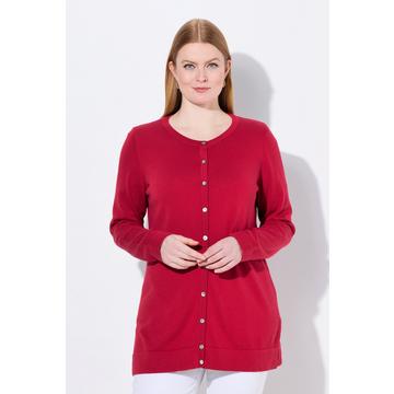 Twinset-Strickjacke, Rundhals, Langarm, Pima Cotton