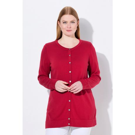 Ulla Popken Twinset Cardigan Girocollo Maniche Lunghe Cotone Pima  