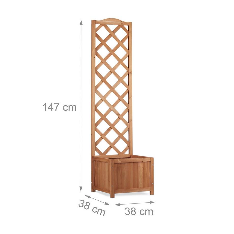 Northix 2-in-1-Pflanzkasten aus Holz mit Gitter  