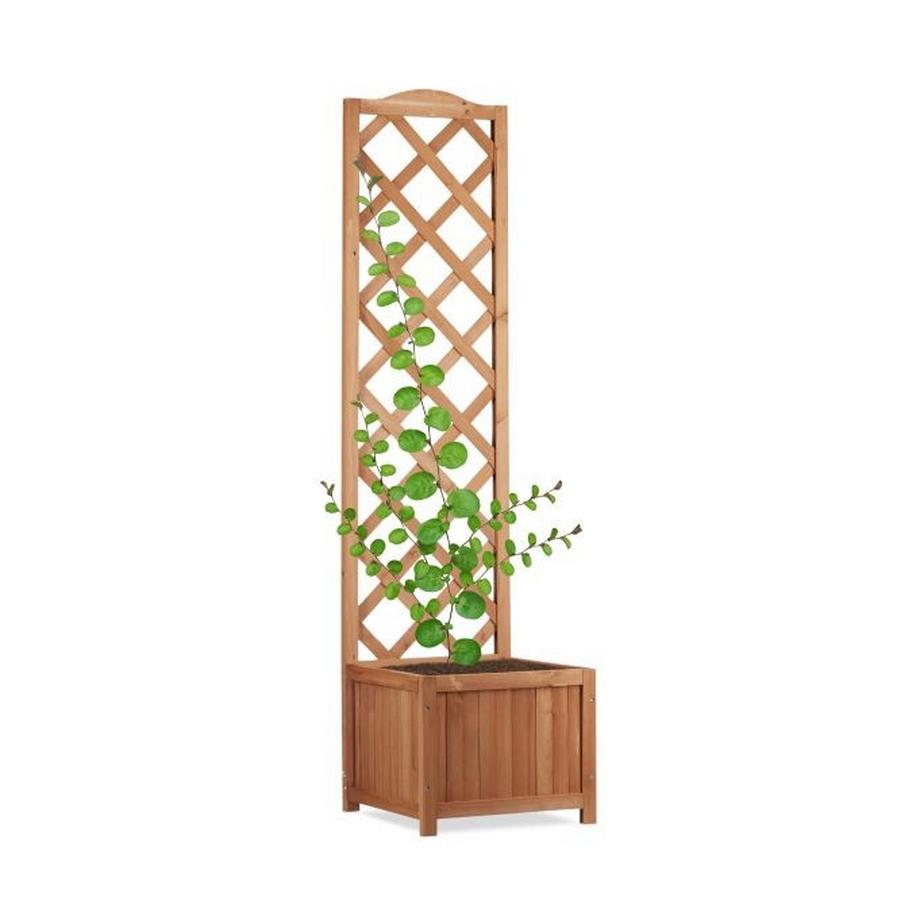 2-in-1-Pflanzkasten aus Holz mit Gitter