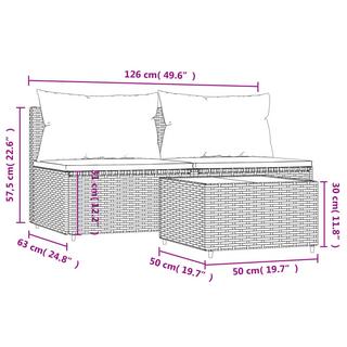 VidaXL set mobili da giardino Polirattan  