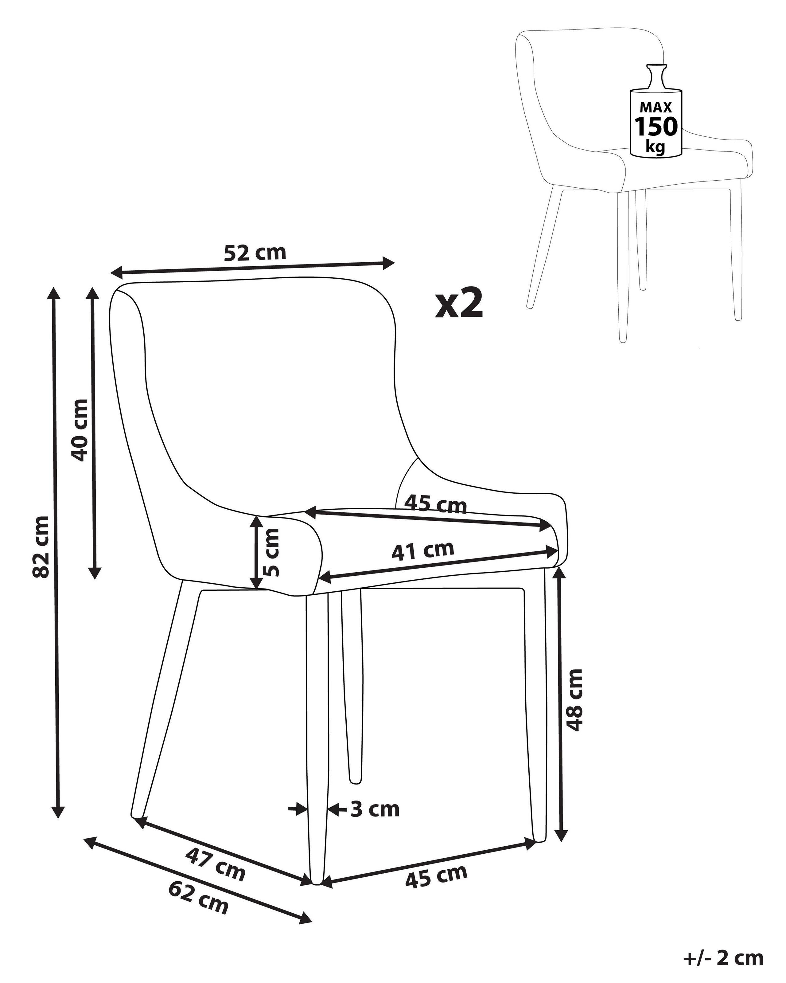 Beliani Chaise de salle à manger en Polyester Glamour EVERLY  