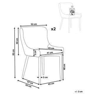 Beliani Chaise de salle à manger en Polyester Glamour EVERLY  