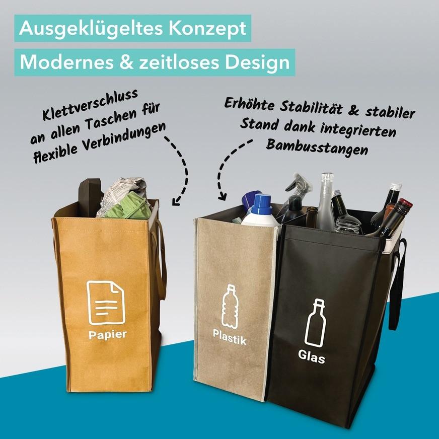 Qikfresh Mülltrennsystem 3er Set  