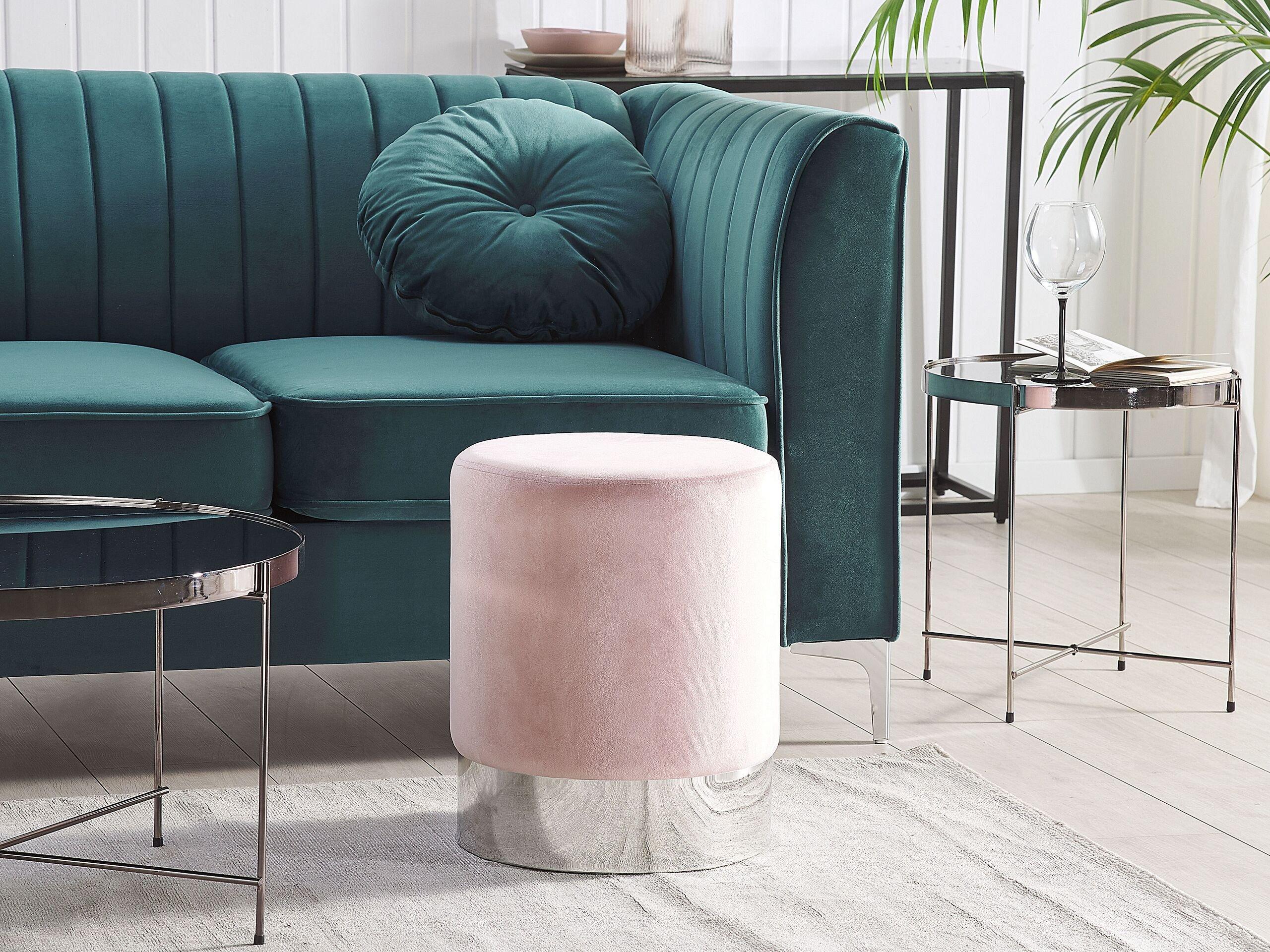 Beliani Pouf en Velours Moderne BRIGITTE  