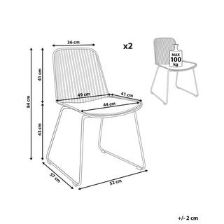 Beliani Esszimmerstuhl 2er Set aus Stahl Glamourös PENSACOLA  