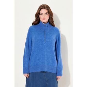 Pullover polo con collo alto, zip e maniche lunghe