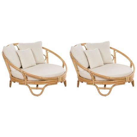 Beliani Lettino prendisole en Rattan Boho ROSSANO  