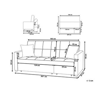 Beliani Schlafsofa aus Polyester Modern GLOMMA  