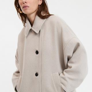 La Redoute Collections Manteau court oversize boutonné  