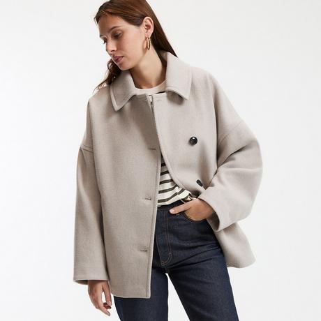 La Redoute Collections Manteau court oversize boutonné  