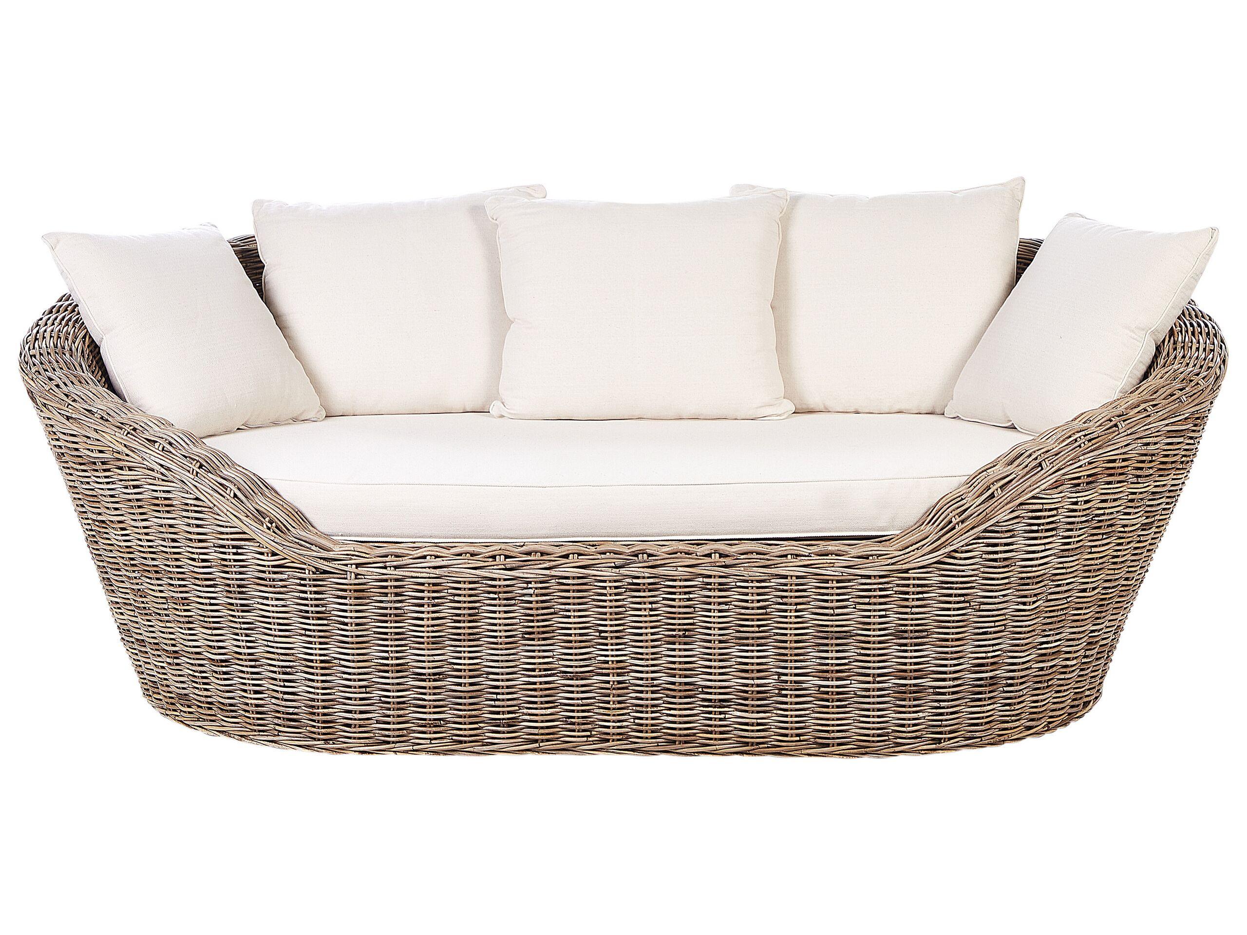 Beliani Lettino da giardino en Rattan Boho CAVO  