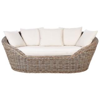 Beliani Sonnenliege aus Rattan Boho CAVO  