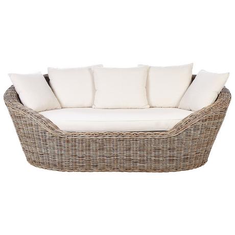 Beliani Sonnenliege aus Rattan Boho CAVO  