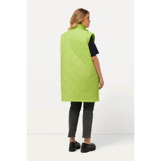 Ulla Popken Long Steppweste Stehkragen Zipper Zipptaschen  