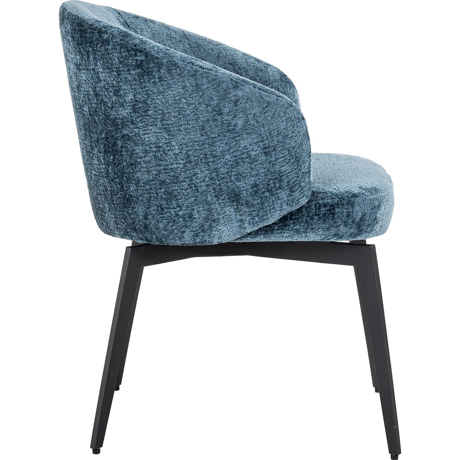 mutoni Chaise de salle à manger Amphara chenille bleue  