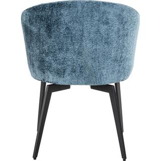 mutoni Chaise de salle à manger Amphara chenille bleue  