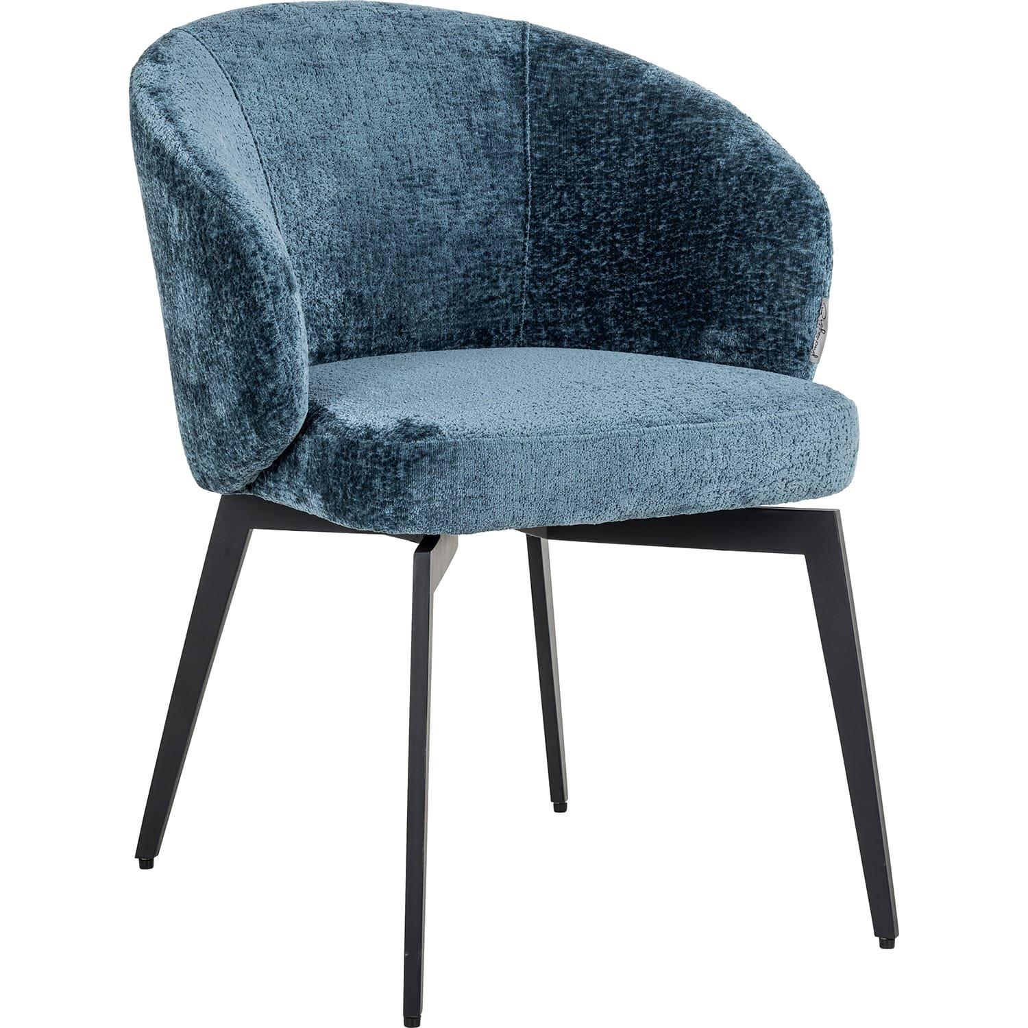 mutoni Chaise de salle à manger Amphara chenille bleue  