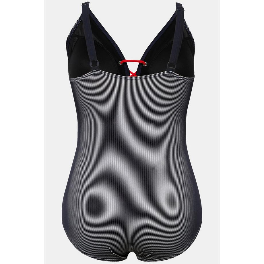 Ulla Popken Maillot de bain rayé bonnets souples bretelles réglables  