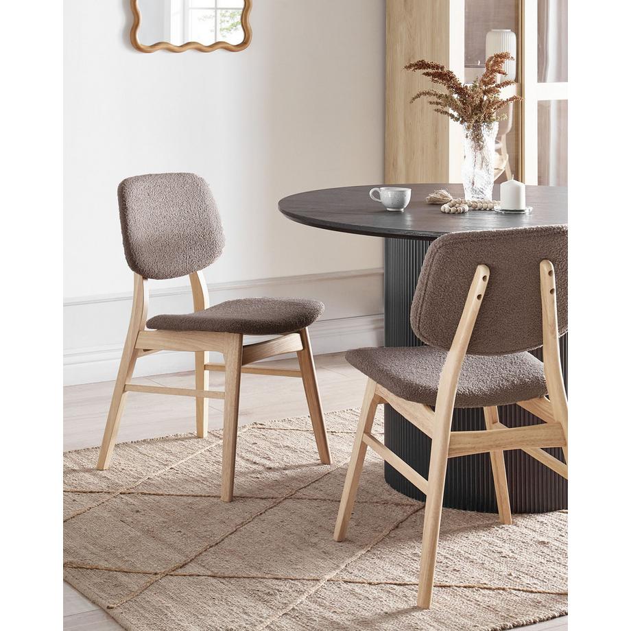 Beliani Set di 2 sedie da pranzo en Legno di caucciù  ELAINE  