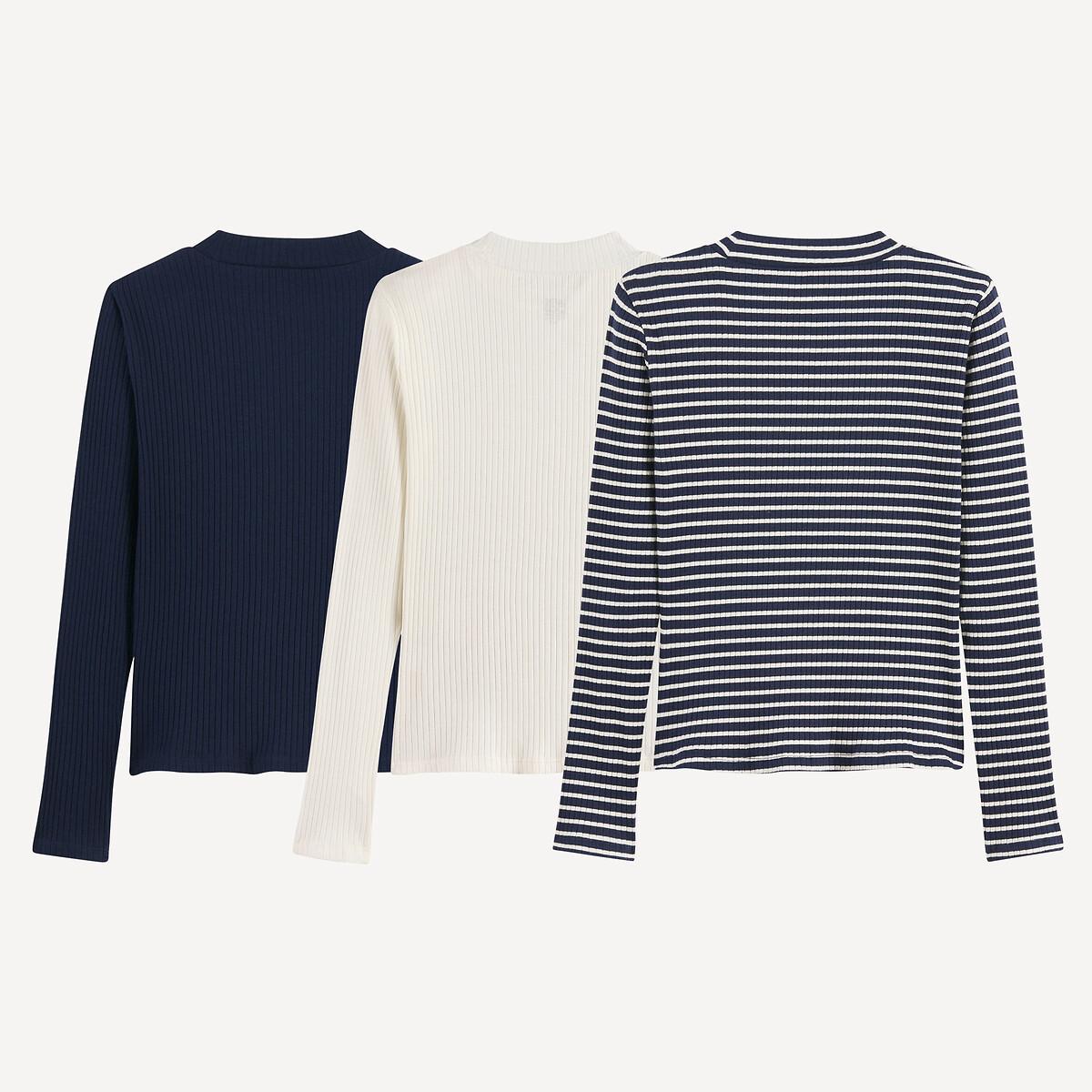 La Redoute Collections  3er-Pack Shirts mit Stehkragen 