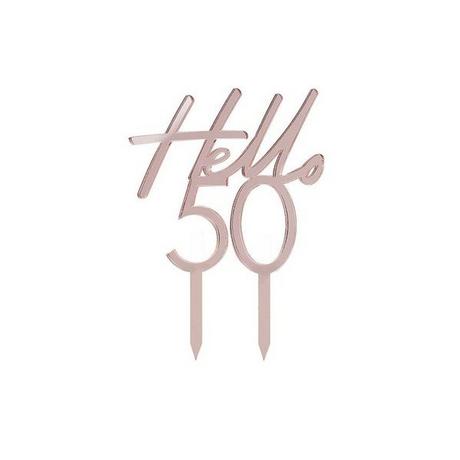 Ginger Ray Rosegoldener Cake Topper 'Hello 50'  