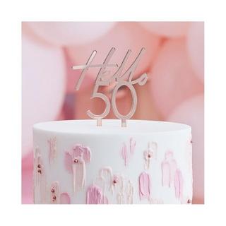 Ginger Ray Cake Topper Rose Gold Hello 50  