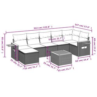 VidaXL Garten sofagarnitur poly-rattan  