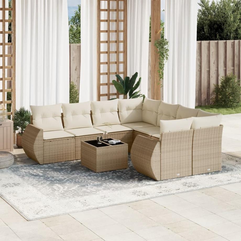 VidaXL set divano da giardino Polirattan  