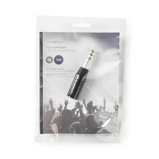 Nedis  Adaptateur XLR | XLR 3 broches mâle | 6,35 mm mâle | Nickelé | Droit | Métal | Noir | 1 pc. | Sachet en plastique 