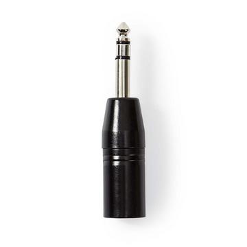 XLR Adapter | XLR 3-pin male | 6.35 mm male | Vernickelt | Gerade | Metall | Schwarz | 1 Stk. | Plastikbeutel
