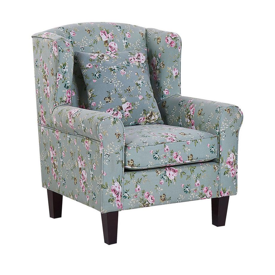 Beliani Fauteuil à oreilles en Tissu Rétro HAMAR  