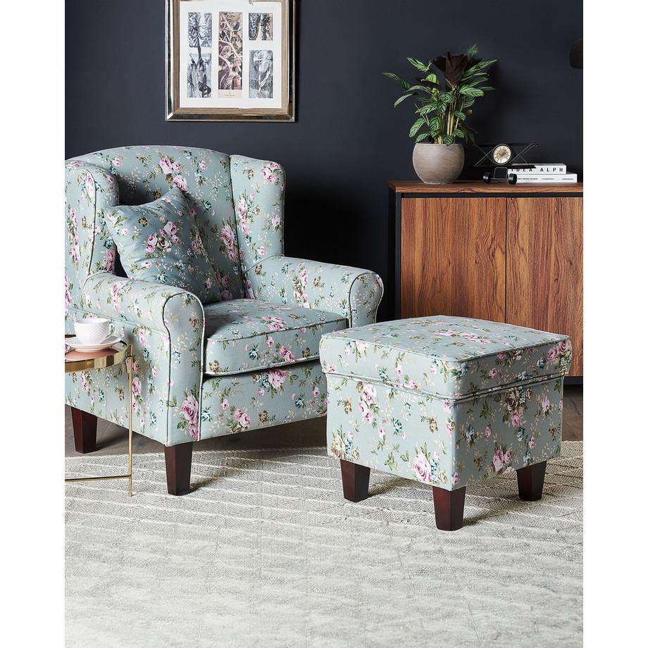 Beliani Fauteuil à oreilles en Tissu Rétro HAMAR  