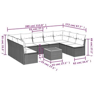 VidaXL Garten sofagarnitur poly-rattan  